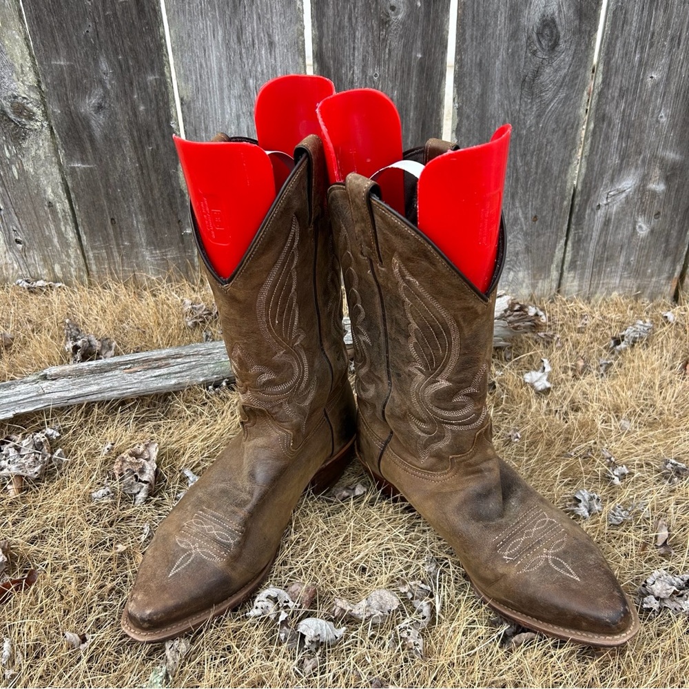 Abilene Boot Co.‎ Rustic Brown Leather Boots - Picture 5 of 10